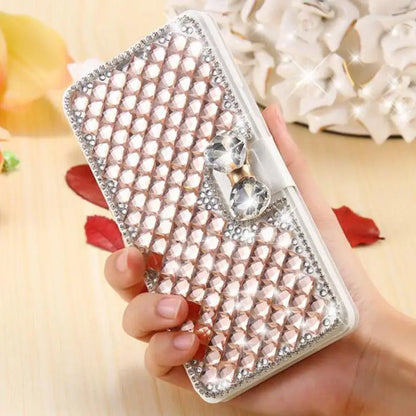 Luxury Diamonds Leather Phone Case For Samsung Galaxy