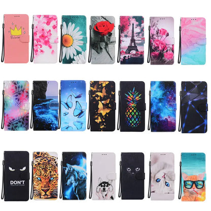 Magnetic Painted Wallet Case For Samsung Galaxy