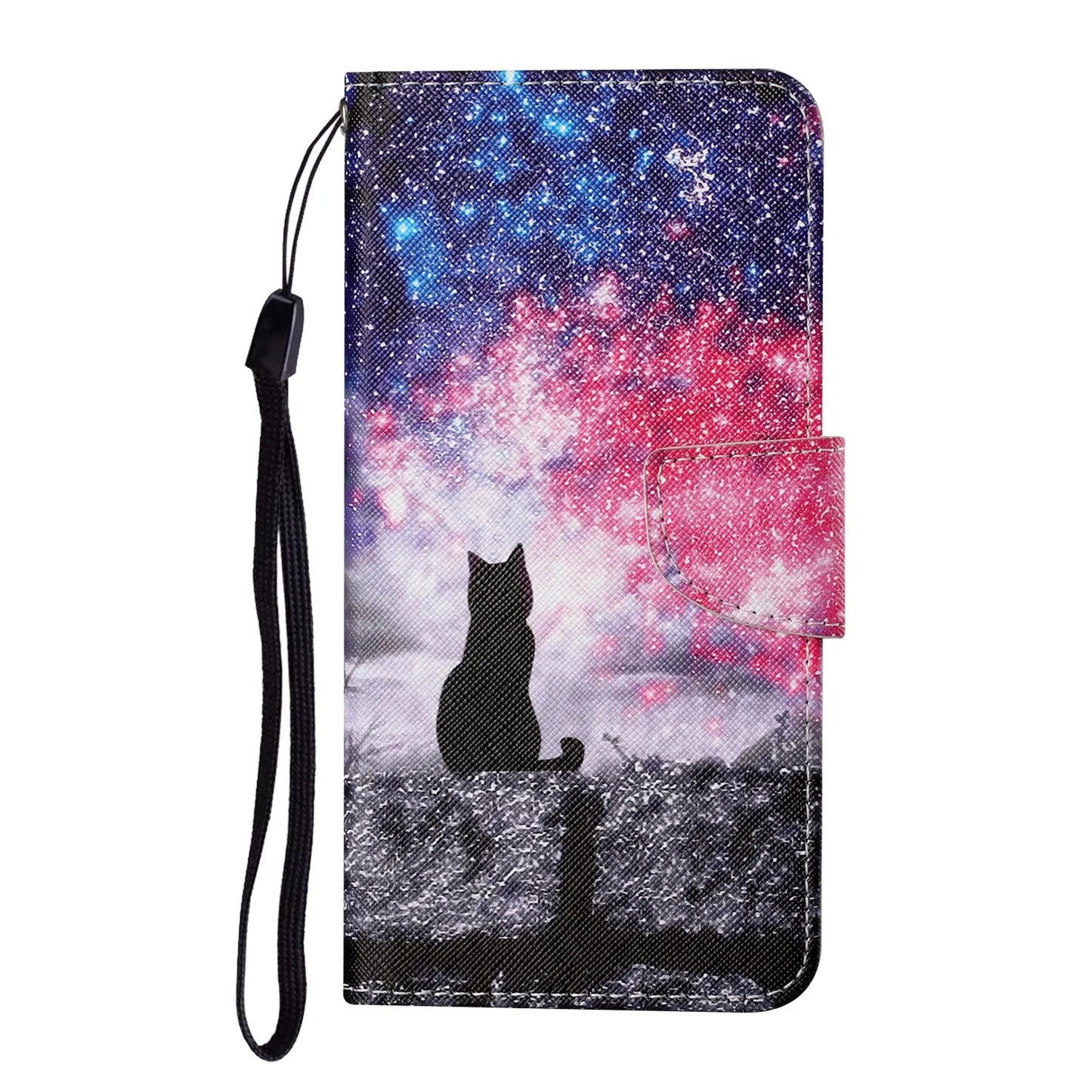 Printed Leather Wallet Flip Phone Case For Samsung Galaxy