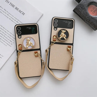 Fashion Leather Case For Samsung Galaxy with Strap