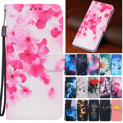 Magnetic Painted Wallet Case For Samsung Galaxy