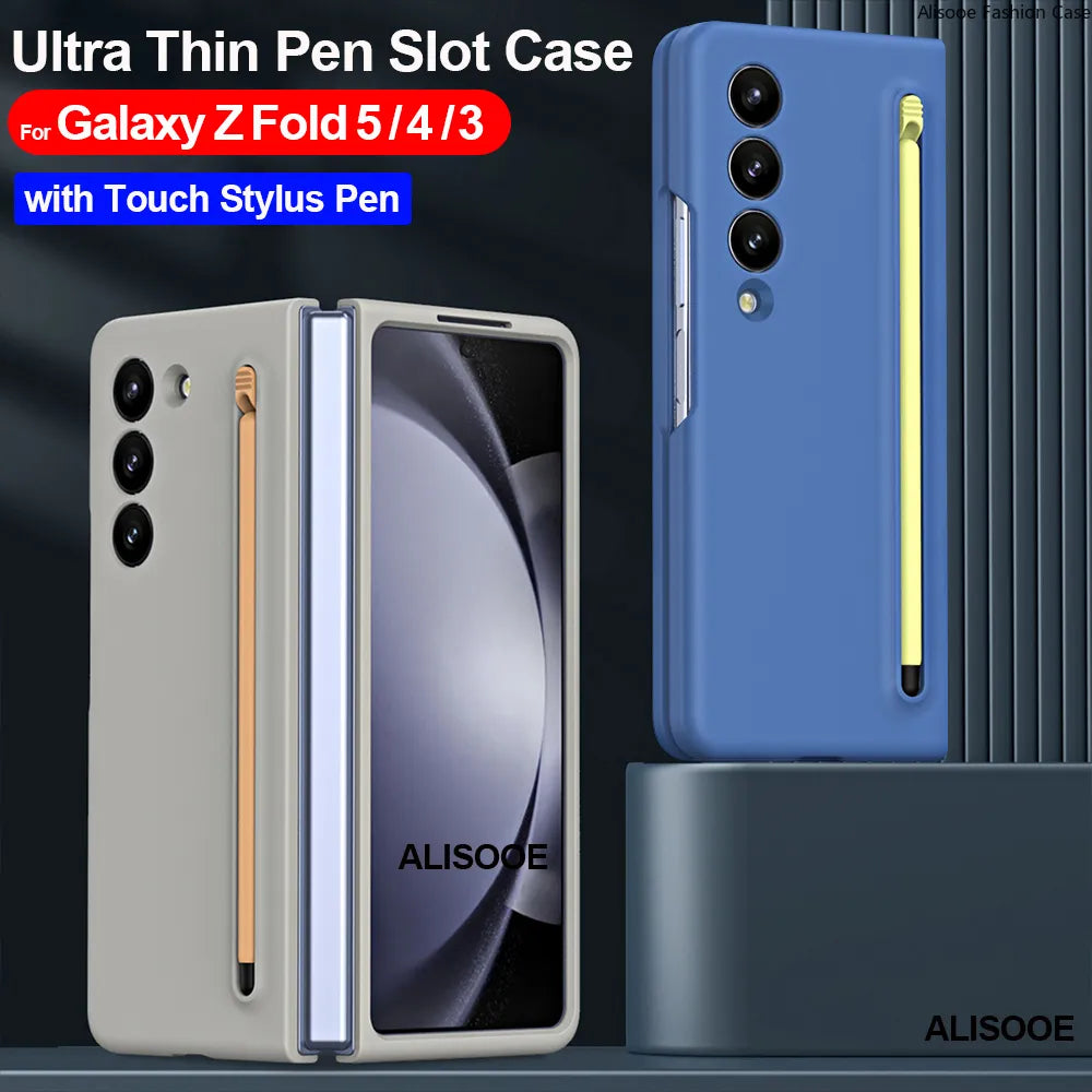 Ultra Thin PC Protective Cover for Z Fold with With Touch Pen Slot