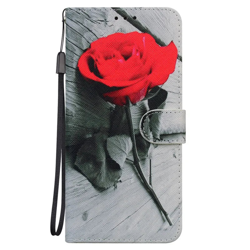 Magnetic Painted Wallet Case For Samsung Galaxy