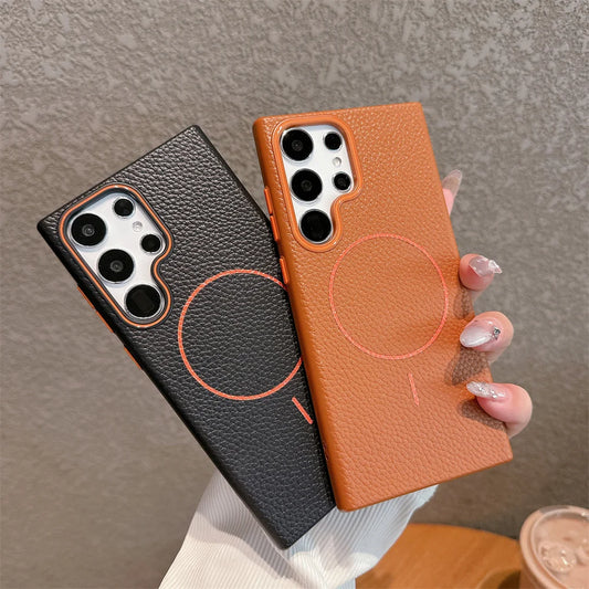 Lychee Textured Magsafe Case For Samsung