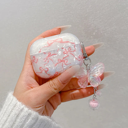 Cute Glitter Bow knot Shell Pattern Crystal For Airpods