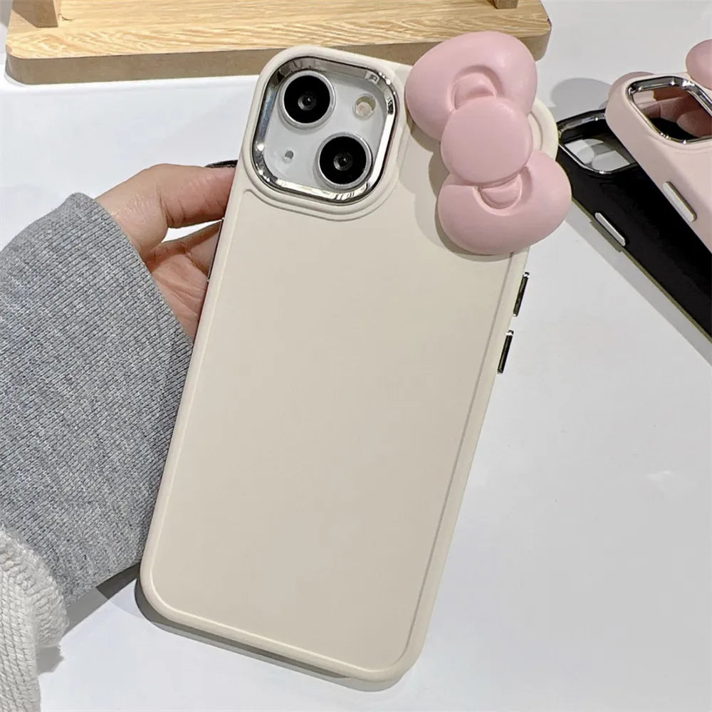 Cute 3D Pink Bowknot Soft Silicone Phone Case