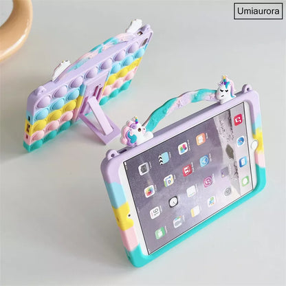 Kids Cartoon Unicorn Bubble Case For Galaxy Tab