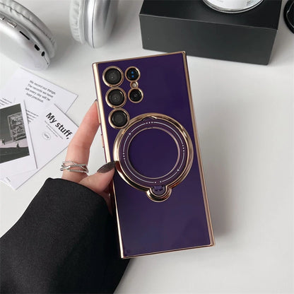 Luxury Rotate Magnetic Bracket Magsafe Case For Samsung