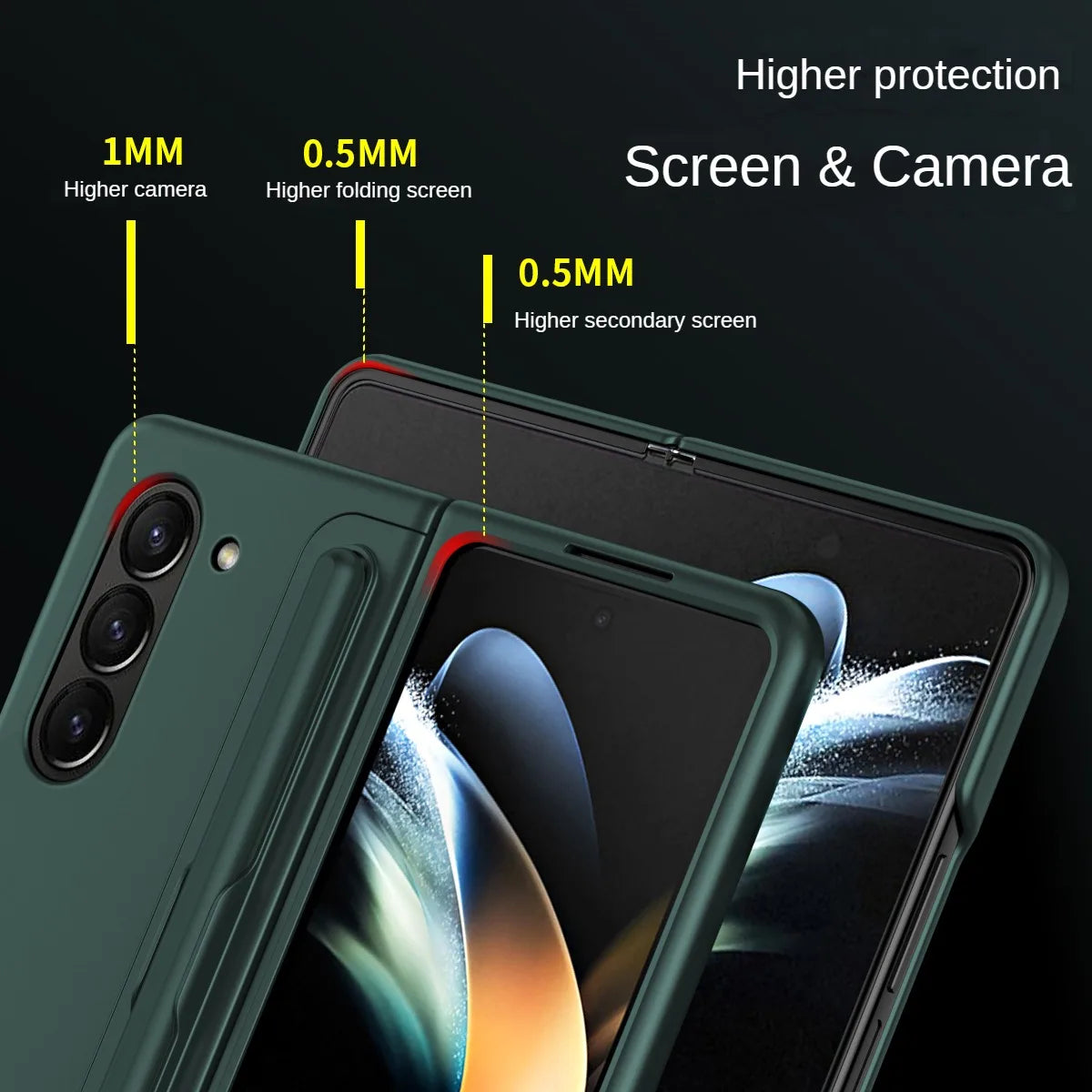 Matte Case With Stand & Removable Pen Slot for Galaxy Fold