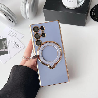 Luxury Rotate Magnetic Bracket Magsafe Case For Samsung