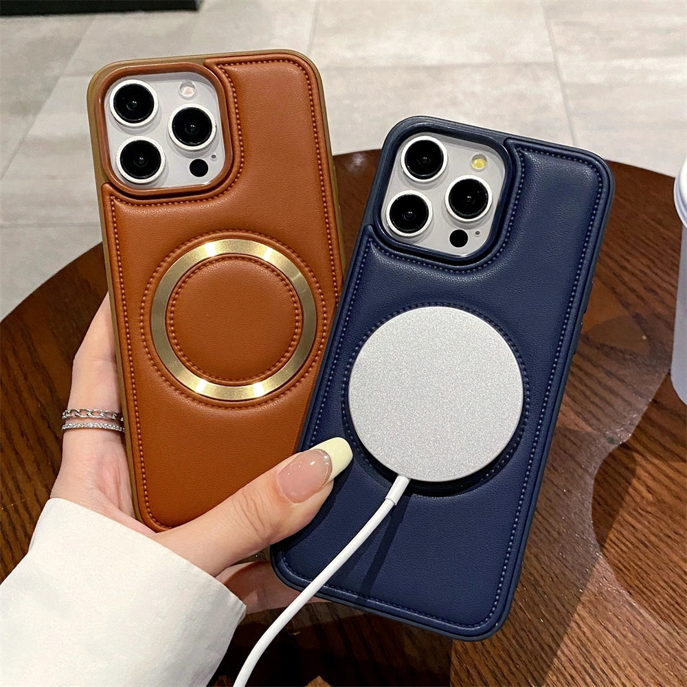 Luxury Magnetic Leather Phone Case for iPhone