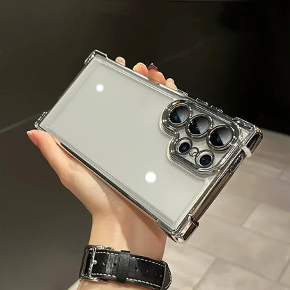 Plating Shockproof Transparent Soft Case For Samsung