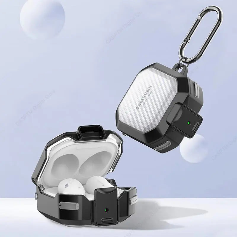 Transparent Carbon Fibre Pattern Cover For Galaxy Buds