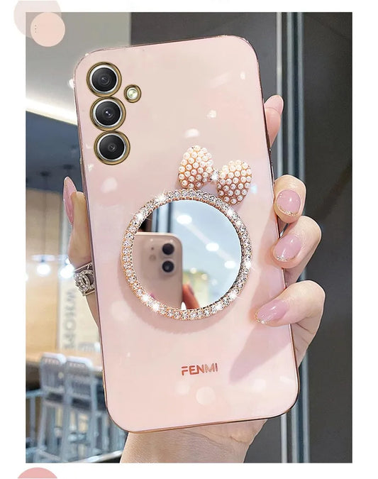 Make up Mirror Diamond Bling Case with Stand Cover