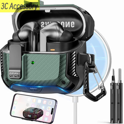 Secure Lock Clip Case for Samsung Buds with Cleaning kit