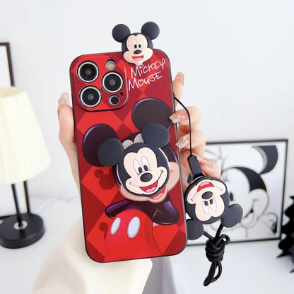 Soft Cartoon Case For iPhone with Strap