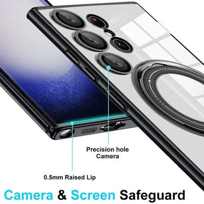 Magnetic Transparent Ring Case with Lens Cover