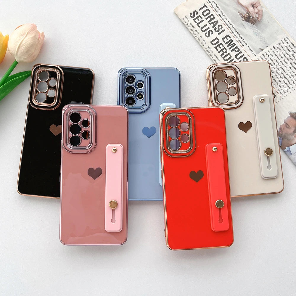 Luxury Plating Side Love Heart Case For Samsung