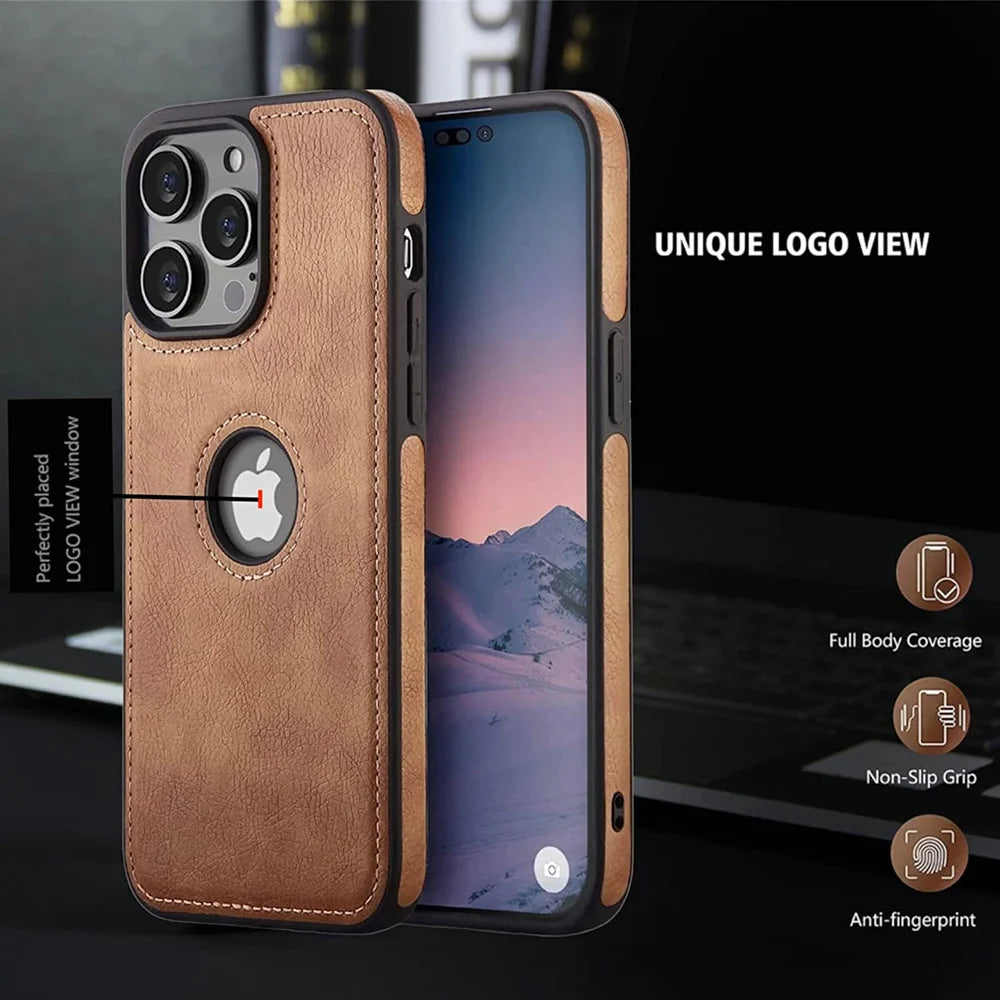 Ultra Thin Slim Leather Phone Case For iPhone