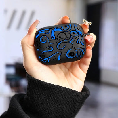 Cool Blue Pattern Apple Airpods Case