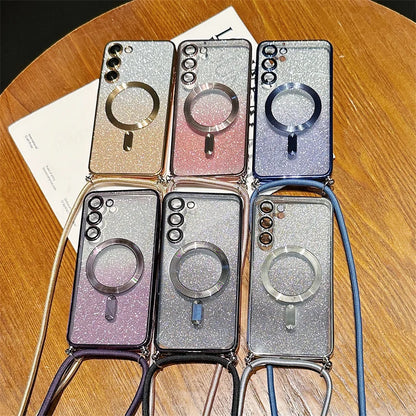 Crossbody Lanyard Gradient Glitter Case