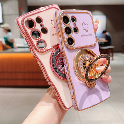 Gyroscope Rotating Bracket Wave Frame Case for Samsung