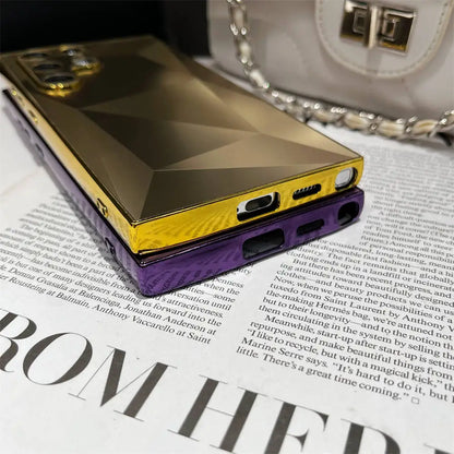 Luxury Plating 3D Diamond Pattern Matte Skin Touch Case for Samsung