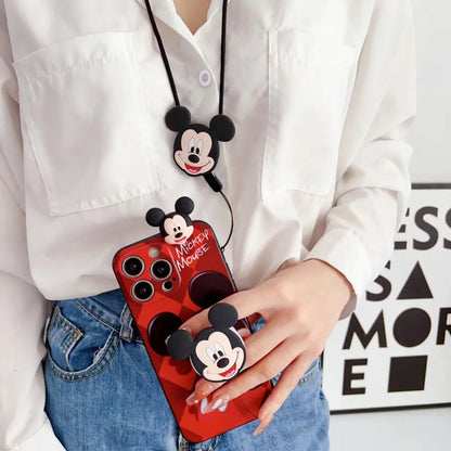 Soft Cartoon Case For iPhone with Strap