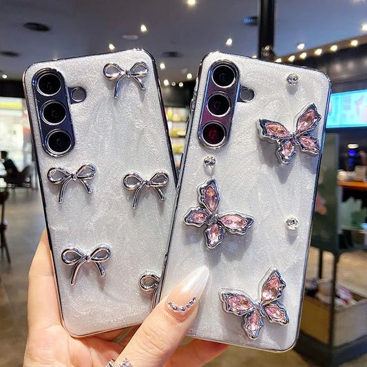 Glitter Plating Diamond Butterfly Case for Samsung