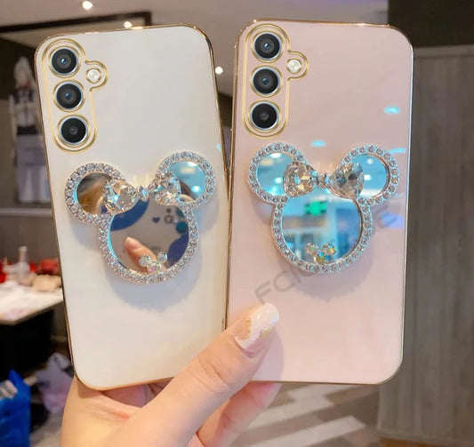 Glitter Mirror Holder Case For Samsung Galaxy