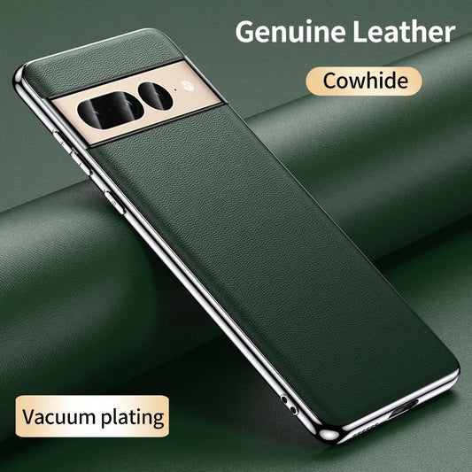 Luxury Genuine Cowhide Leather Case for Google Pixel