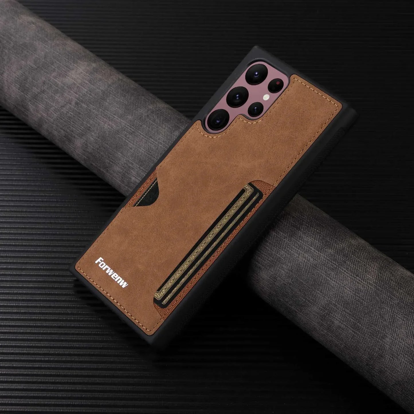 Retro Card Leather Case for Samsung