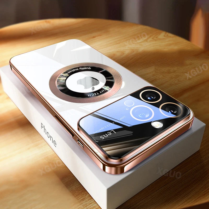 Luxury Plating Lens Protector Clear iPhone Case