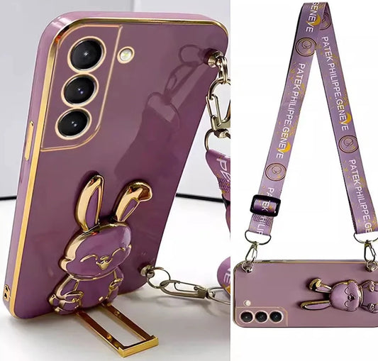 Crossbody Lanyard Rabbit Luggage Bracket Plating Case