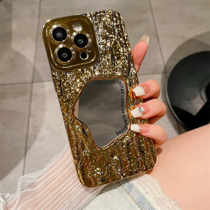 Rock Pattern Mirror Plating Phone Case for iPhone