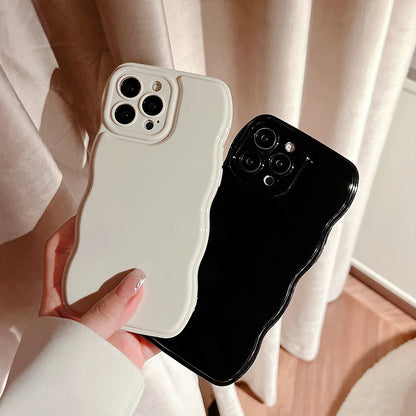 Soft Solid Color Curly Wavy Phone Case