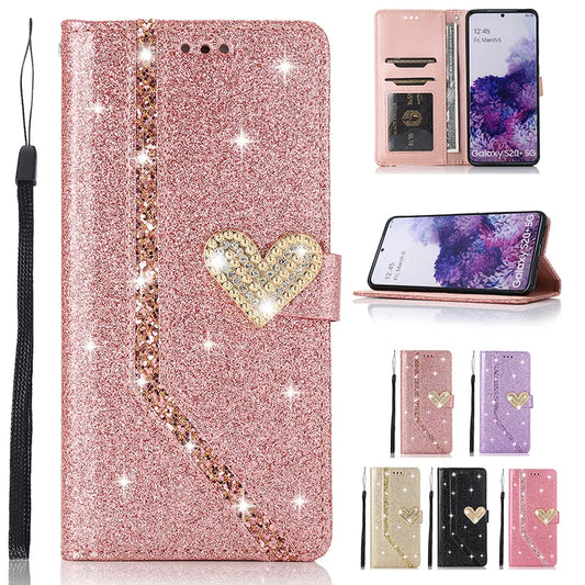 Shiny Glitter Wallet Flip Leather Case