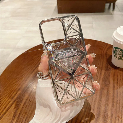 Plating Frame Flash Diamond Phone Case For iPhone