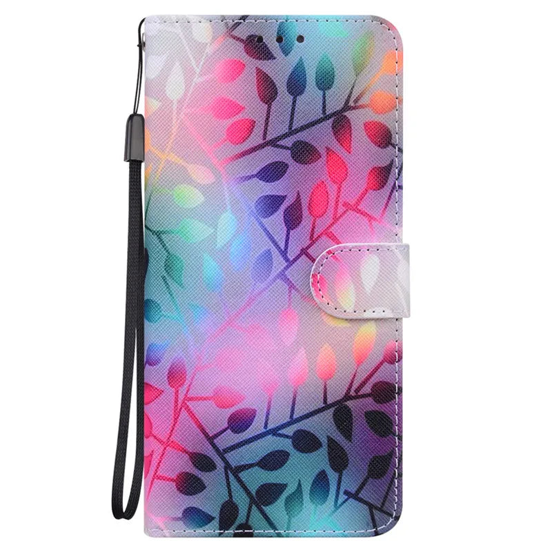 Magnetic Painted Wallet Case For Samsung Galaxy