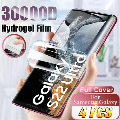 4 Pcs Hydrogel Screen Protector for Samsung Galaxy