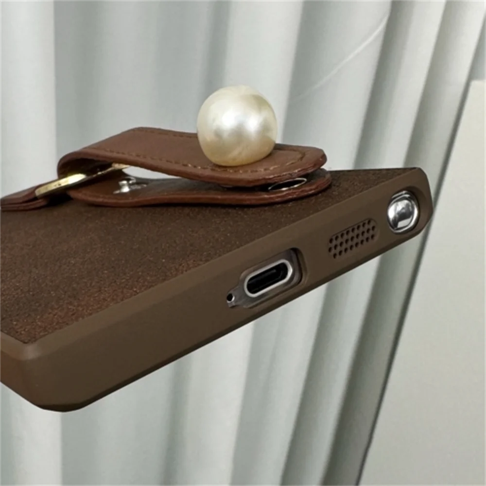 3D Pearl Brown Wristband Phone Case For Samsung