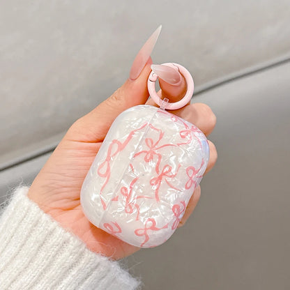 Cute Glitter Bow knot Shell Pattern Crystal For Airpods