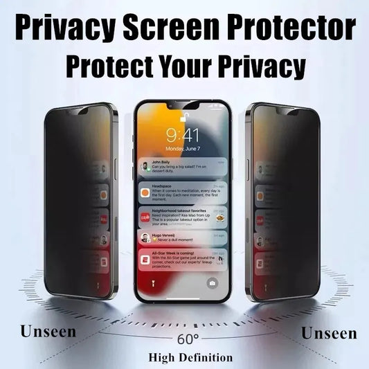 3 Pcs Tempered Glass Privacy Screen Protectors For iPhone