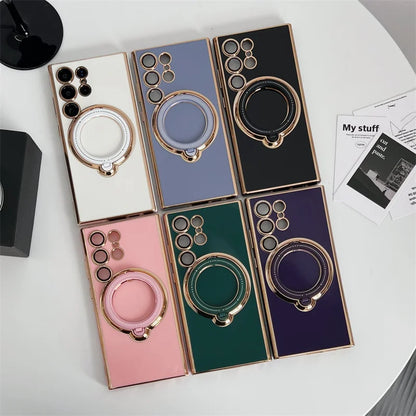 Luxury Rotate Magnetic Bracket Magsafe Case For Samsung