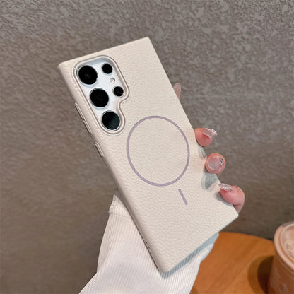 Lychee Textured Magsafe Case For Samsung